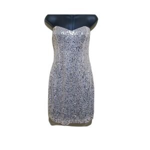 Trixxi Champagne Gold Sequins Dress size 9